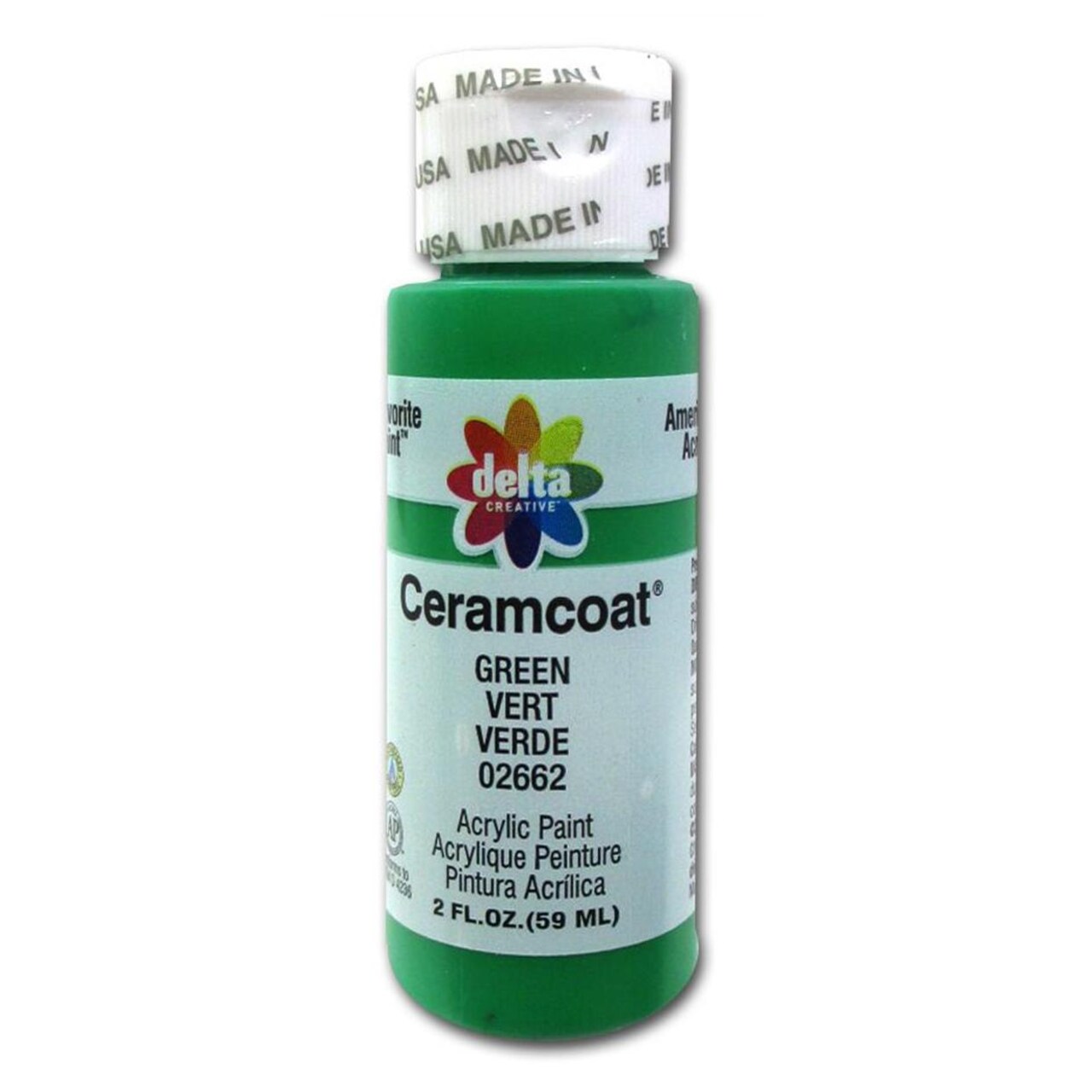 Delta Ceramcoat Acrylic Paint 2oz Green – Multi-Surface Craft & Wood Paint for Painting Supplies, Canvas, DIY Projects, Artists & Hobbyists